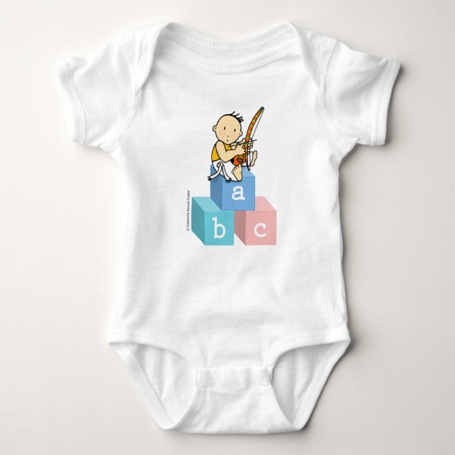 Baby clothes with a cartoon of Capoeira Baby Bodysuit (Front)
