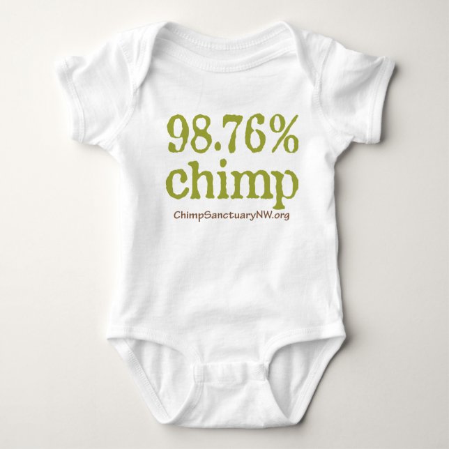 Baby Clothes with the 98.76% Chimp logo! Bodysuit (Front)