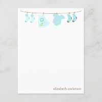 Baby Clothesline Custom Flat Thank You Notes