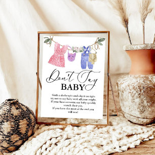 Baby Clothesline don't say baby' party sign
