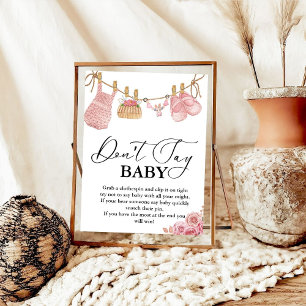 Baby Clothesline don't say baby' party sign