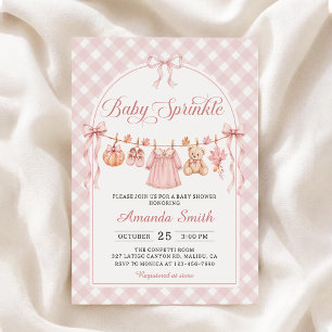 Baby Clothesline Pumpkin Fall Baby Sprinkle Invitation