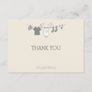 Baby Clothesline Thank You Notecard