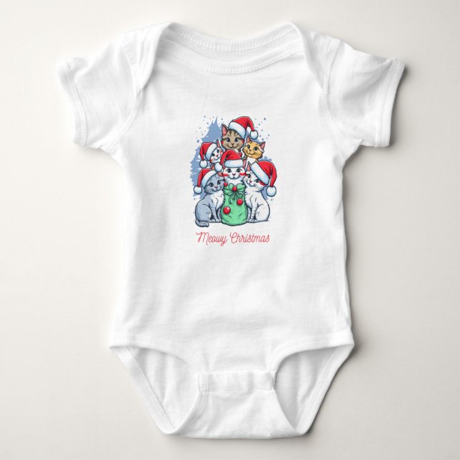 Baby Clothing Merry Christmas Christmas Christmas Baby Bodysuit (Front)