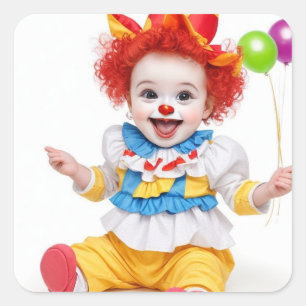 Baby Clown Square Sticker