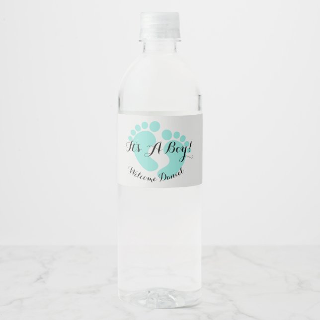 BABY & CO It's A Boy Reveal Party  Water Bottle Label (Front)
