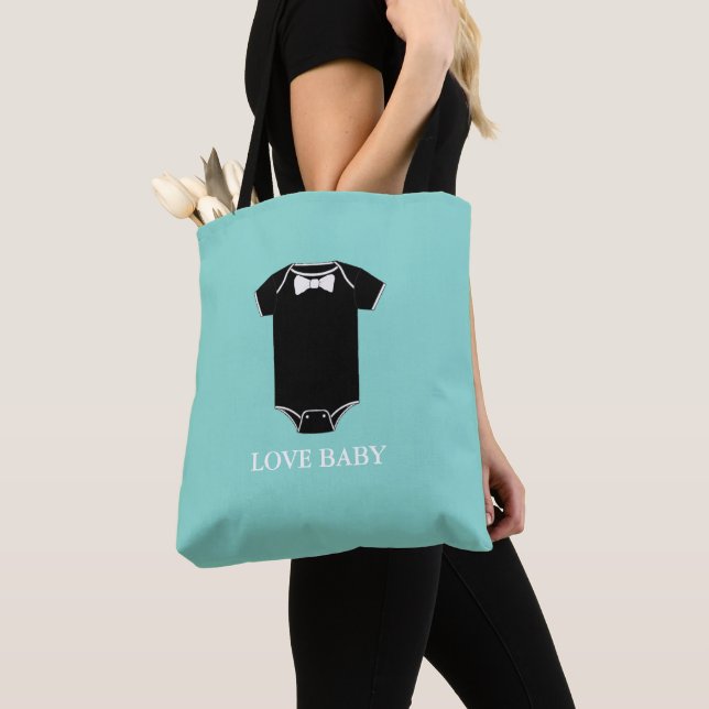 BABY & CO Little Man Tiffany Inspired Shower Party Tote Bag (Close Up)