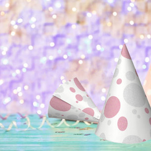 BABY & CO. Pink And Silver Polka Dot Party Hat