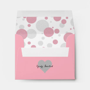 BABY & CO Silver & Pink Girl Polka Dots Envelopes