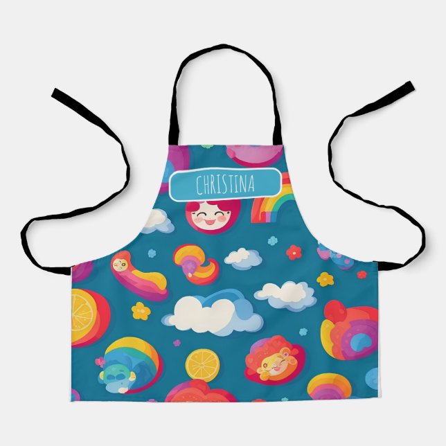 Baby  Colourful Personalised Pattern Apron (Front)