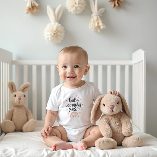 Baby Coming 2025 Rainbow Baby  Baby Bodysuit