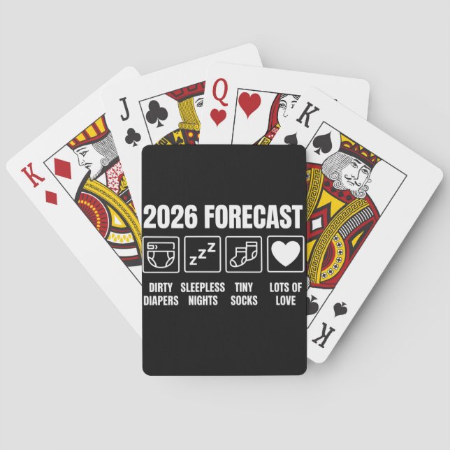 Baby Coming Soon 2026 Forecast Baby Shower Funny  Playing Cards (Back)