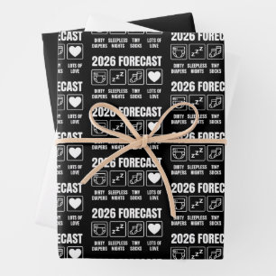 Baby Coming Soon 2026 Forecast Baby Shower Funny Wrapping Paper Sheet