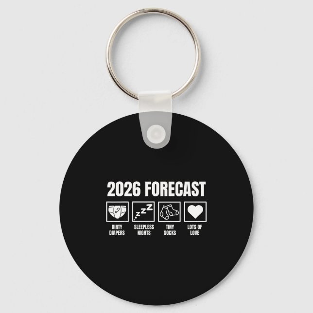 Baby Coming Soon 2026 Pregnancy Announcement Forec Key Ring (Front)