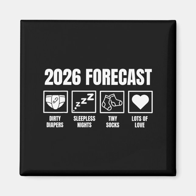Baby Coming Soon 2026 Pregnancy Announcement Forec Magnet (Front)