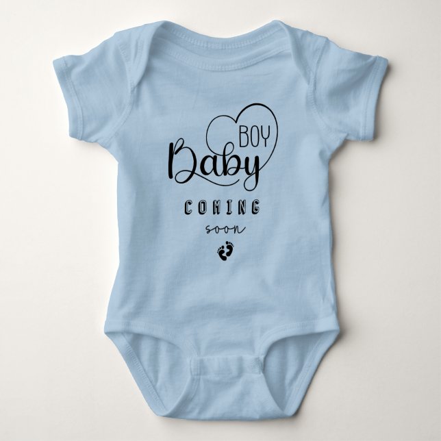 Baby Coming Soon Boy Blue Baby bodysuit (Front)