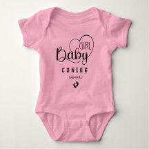 Baby Coming Soon Girl Pink Baby bodysuit