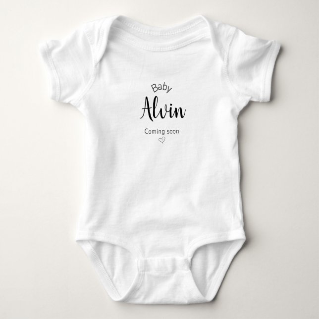 Baby Coming Soon Personalised babysuit Bodysuit (Front)