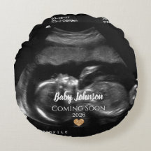 Baby Coming Soon Ultrasound Gold heart