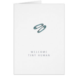 Baby Congratulations Blue Diaper Pins Card