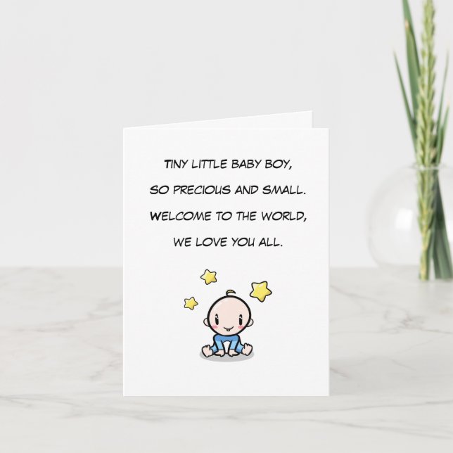 Baby Congratulations Card, Newborn Boy Greeting  Card (Front)
