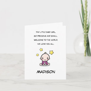 Baby Congratulations Card With Baby's Name