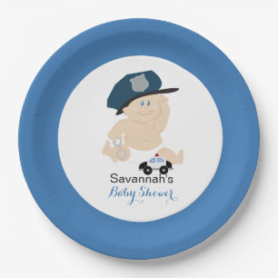 Baby Cop Police Officer Custom Paper Plate