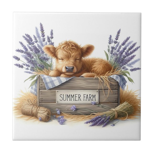 Baby Cow Ceramic Tile (Front)