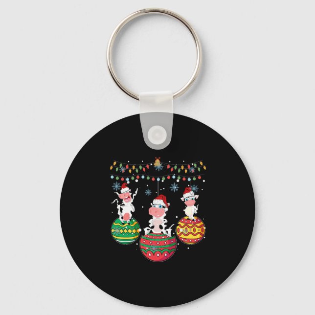 Baby Cow Christmas Key Ring (Front)