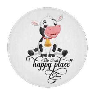 Baby Cow Our Happy Place Cutting Board