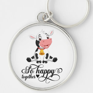 Baby Cow So Happy Together Fleece Blanket Key Ring