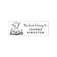 Baby Cow Storybook Ex Libris Stamp