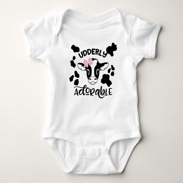 Baby Cow Udderly Adorable Bodysuit (Front)
