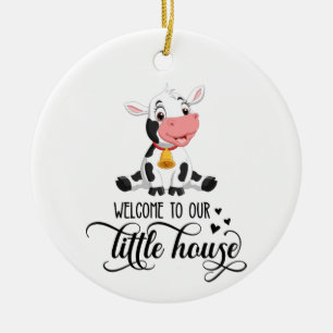 Baby Cow Welcome To Our Home  Ceramic Tree Decoration