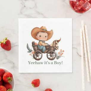 Baby Cowboy Baby Shower  Napkin