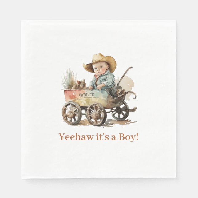 Baby Cowboy Baby Shower  Napkin (Front)