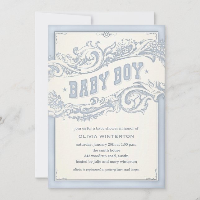Baby Cowboy Shower Invitations (Front)