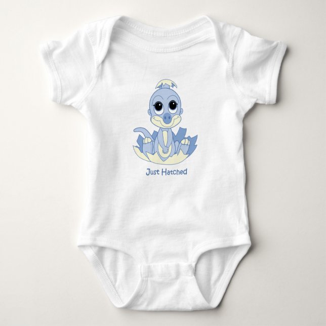 Baby Creeper, Just Hatched Blue Baby Bodysuit (Front)