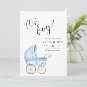Baby Crib Baby Shower Invitation, baby boy invite