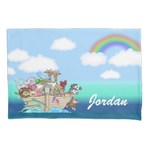 Baby Crib Decorative Noahs Ark Baby Shower Pillowcase