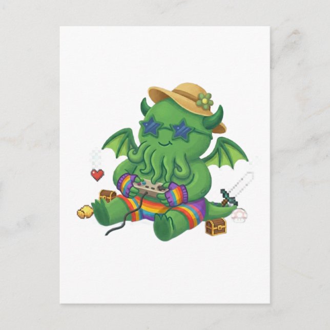 Baby Cthulhu Gamer Postcard (Front)