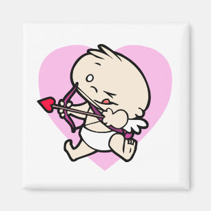 Baby Cupid Aiming For Love Square Magnets