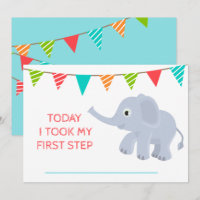Baby Cute Monthly Growth Blue Elephant