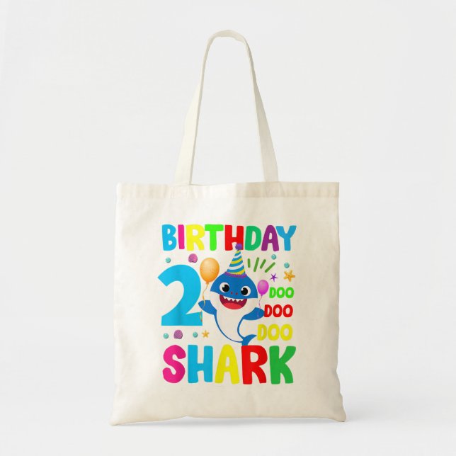 Baby Cute Shark 2020 2nd Birthday Boy Girl 2 Year  Tote Bag (Front)