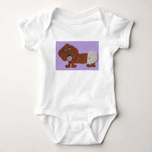 Baby Dachshund  Bodysuit (Front)