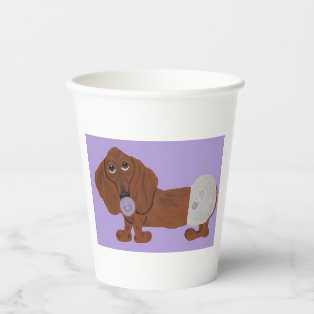 Baby Dachshund Paper Cups (Front)