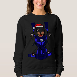 Baby Dachshund Santa Funny Cute Dog Mum Dad Christ Sweatshirt