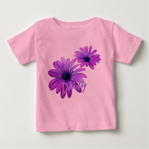 Baby Daisy T-shirt Personalised Purple Baby Shirt