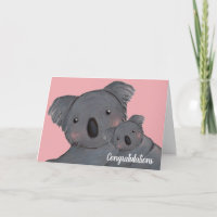Baby daughter congratulations koala pink