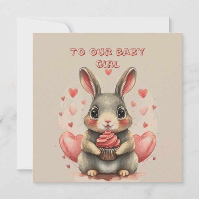 Baby Daughter Valentine  Card (Front)